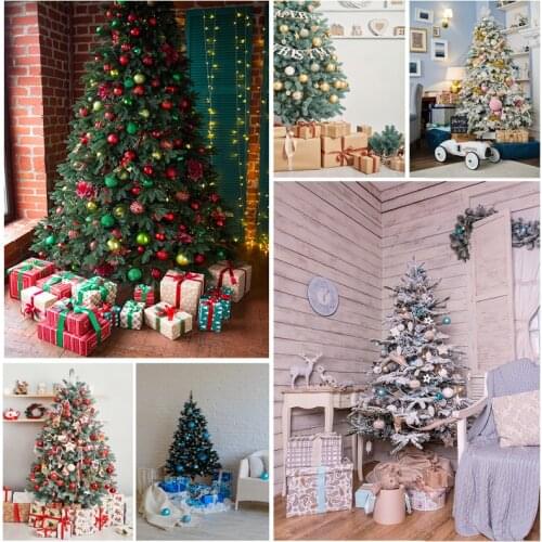 Christmas Indoor Theme Photography Background Christmas tree Children Portrait Backdrops For Photo Studio Props 21525 JPE-01