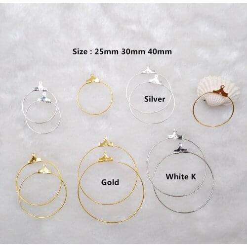 Hot 50pcs/lot 25 30 40mm Alloy Charms With Hanging Hoop Dangle Earring For Women Diy Jewelry Making Earrings Accessories Bijoux