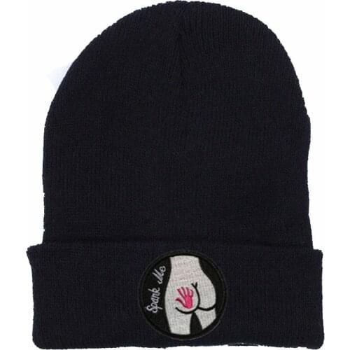 Funny style Spank Me Knit Hat Winter Hats Casual Beanie For Men Women Fashion Knitted Pac-Man Winter Hat Skullies Hat