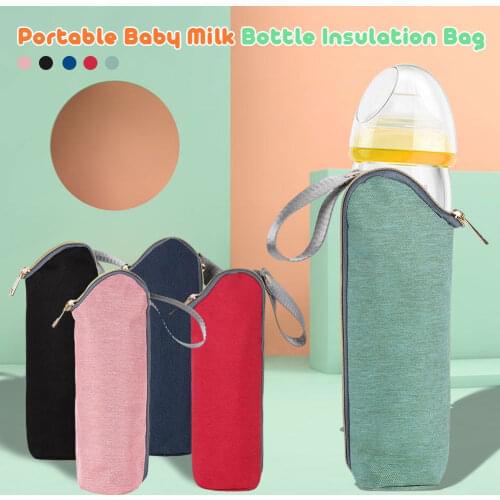 New Baby Bottle Warmer Insulation Bag Travel Cup Drink Solid Warm Milk Bottle Bag For Feed Newborn Tote Stroller Hang Bags