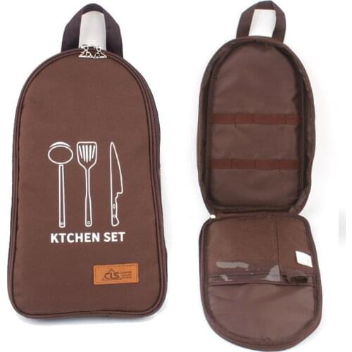 Outdoor Camping Cookware Kitchen Utensils Organizer Portable Storage Bag For BBQ Travel Picnic Tableware (Only Storage Bags)