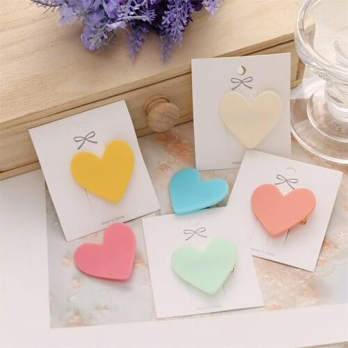IFMIA New Korea Sweet Heart Candy Color Minimalist Hair Clip Hair Grips Lovely Barrettes Hairpin Hair Accessories For Women Girl