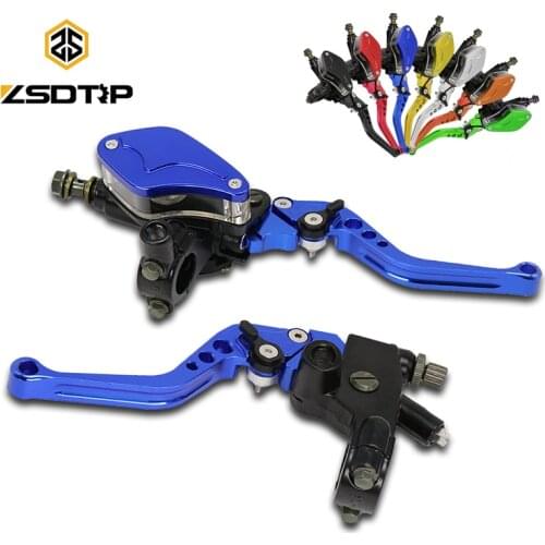 ZSDTRP 7/8" Universal Motorcycle Brake Handles Handlebars Hydraulic Clutch Master Cylinder Levers For Honda Yamaha