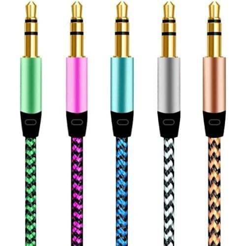 3.5 Jack Audio Cable Jack 3.5 Mm Male To Male Cloth Audio Aux Cable for IPhone Car Headphone Speaker Wire Line Aux Cord