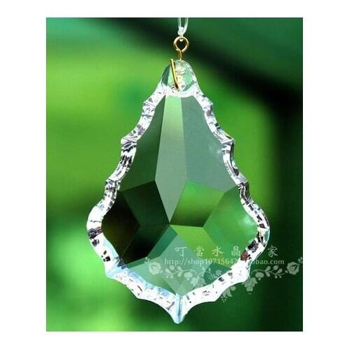 40pcs/lot 76mm crystal glass maple leaf chandelier drop hanging pendant free shipping