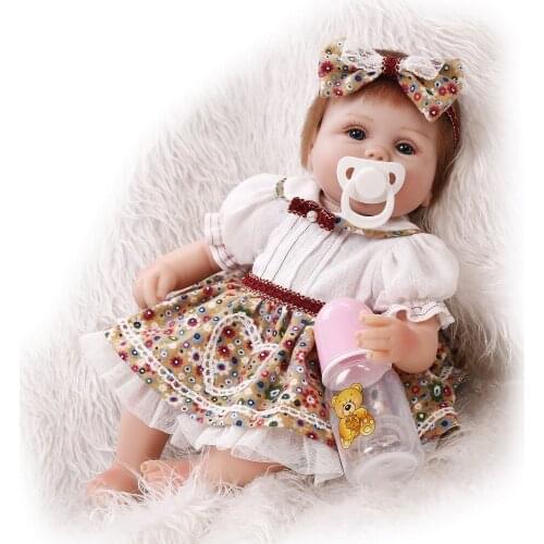 40cm Slicone reborn baby doll toy lifelike play house bedtime toys for kid girls brinquedos soft newborn babies collectable doll