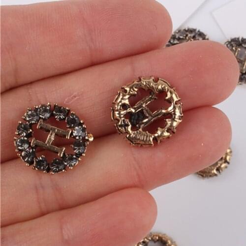 5PCS alloy diamond flower plate alloy diamond buckle DIY childrens hair accessories H letter