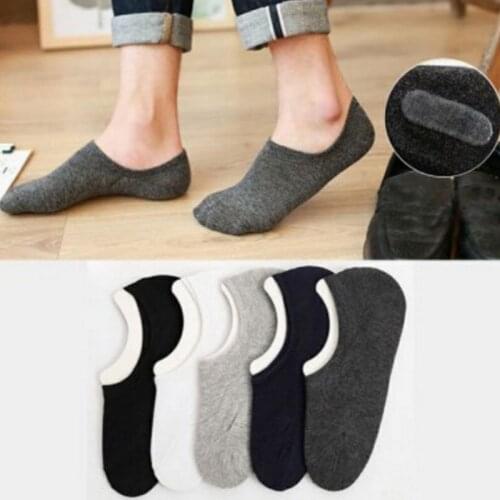 6pcs=3Pair/lot Fashion Men Boat Socks Invisible Cotton Socks Male Ankle slippers Summer Autumn Non-slip Silicone socks