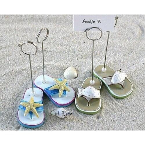 Free Shipping 10 PCS/lot Marine Animal Slippers Place Card Holder Wedding Decoration