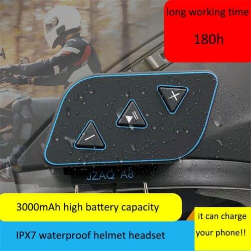 Bluetooth 5.0 Moto Helmet Headset Wireless Handsfree Stereo Earphone Motorcycle Helmet Headphone Speaker Support Charging Phones