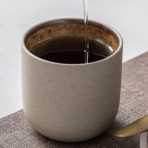 Retro restaurant coarse pottery tea cup Hotel water cup Japanese small tea cup single casual cup commercial