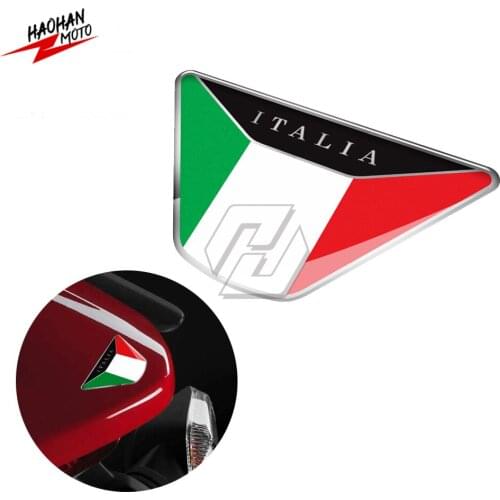 For Motorcycle Fender Tail Sticker 3D Resin Decal Italy Flag Sticker Italia