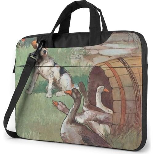 Jack Russell Terrier Laptop Bag Case Vintage Bike Computer Bag Clutch Waterproof Laptop Pouch