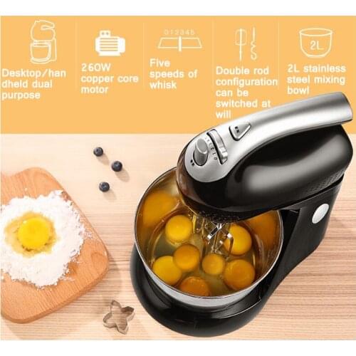 Electric Whisk Handheld Desktop Milk Whisk Household Baking Whisk With Bucket Creamer And Flour Maker Double Stick Mixing