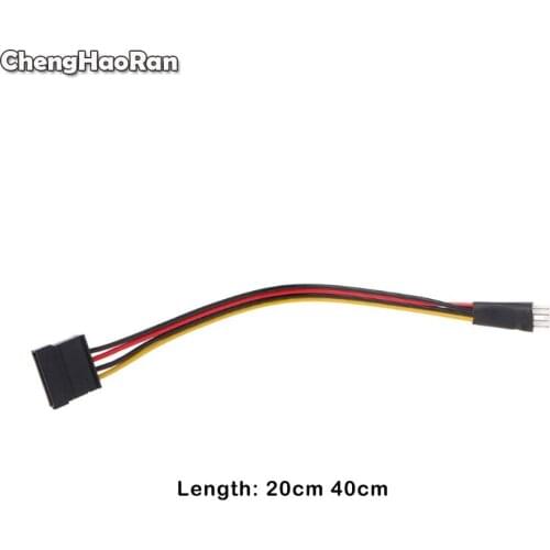 ChengHaoRan New 4Pin FDD Floppy Male to 15Pin SATA Female Adapter Converter Hard Drive Power Cable Cord 20cm,40cm