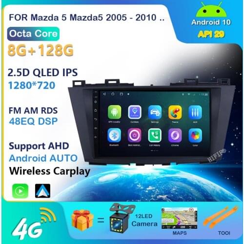Android 10 Octa-Core head unit HU 4G in Dash Car Radio Multimedia Video Player Navigation GPS For Mazda 5 3 CW 2010 - 2015 no dv