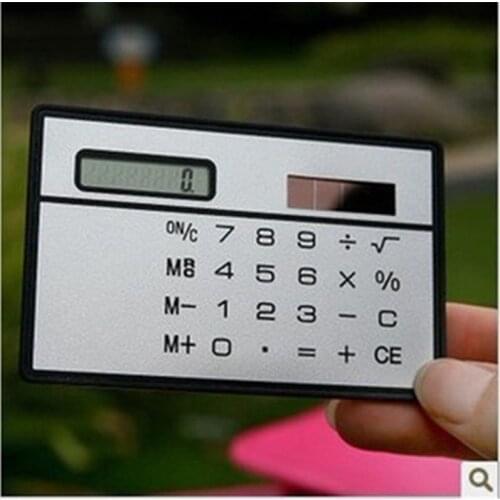 8 Digit Ultra Thin Solar Power Calculator with Touch Screen Credit Card Design Portable Mini Calculator for Business School