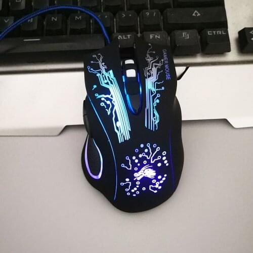 Computer Accessories Wrangler Wired Gaming Mouse Optical Office Gaming USB Mouse RGB Luminous Mouse