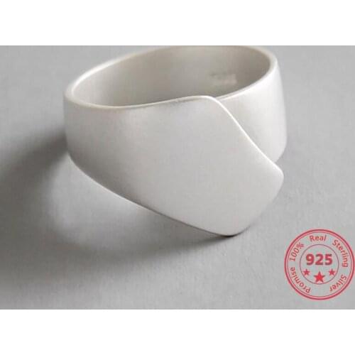 Korean 925 Silver Simple Ring Irregular Matte Lady Ring Students Jewelry