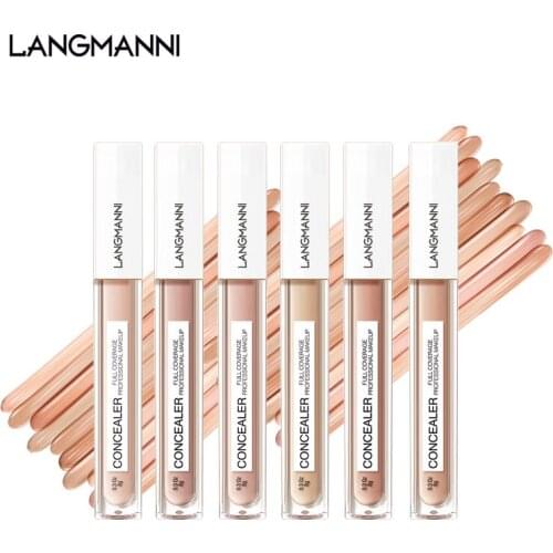 LANGMANNI 6 Colors Women Smooth Moisturizing Scars Acne Cover Liquid Concealer Foundation Cream Face Cosmetics Makeup TSLM1