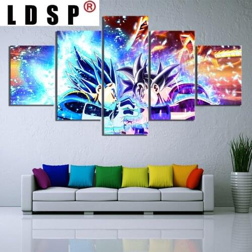 LDSP Canvas Paintings 5 Panels Animation Wall Art Posters Dragons Pictures Home Decor For Living Room Decoration No Framed