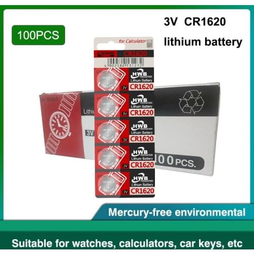 100pc cr1620 3v button cell coin ECR1620 DL1620 5009LC KCR1620 BR1620 LM1620 lithium li-ion batteries For Maxell