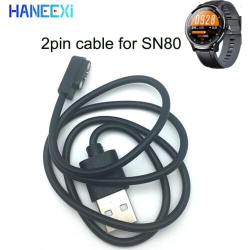 High quality Magnetic 2pin Charger Cable For SN88 SN80 Smart Watch bracelet Black Power Chargers charging data Cables