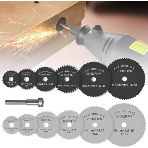 7 Pcs HSS Mini Circular Saw Blade Set Resin Cut-Off wood Cutting Disc Diamond Metal Saw Bladeser Power Tools for Dremel Drill