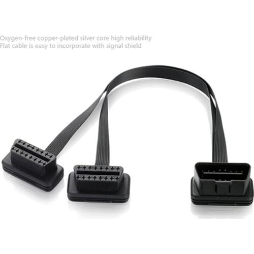 OBD II 16Pin Y Splitter Extension Cable Lead One Male To Dual Female