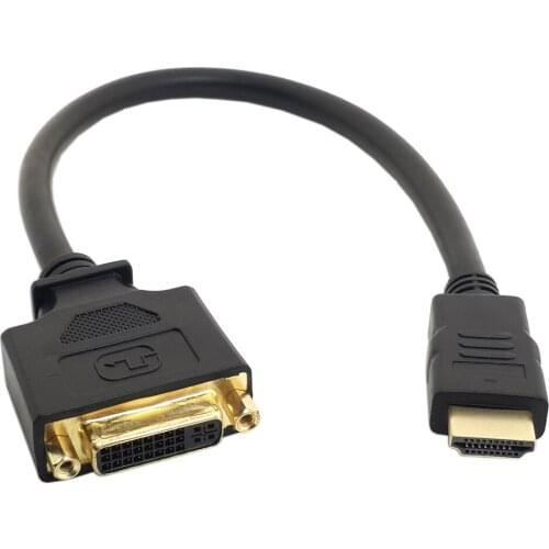 CY Chenyang DVI Female to HDMI-compatible Male Adapter Converter Cable for PC Laptop HDTV 10cm