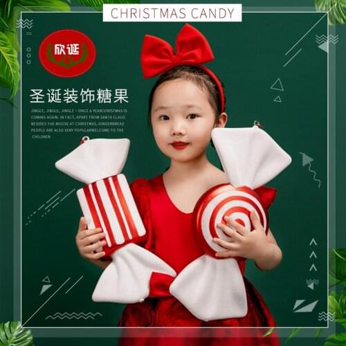 Christmas decorations red and white glitter plastic candy wedding mall shooting scene decoration room pendant