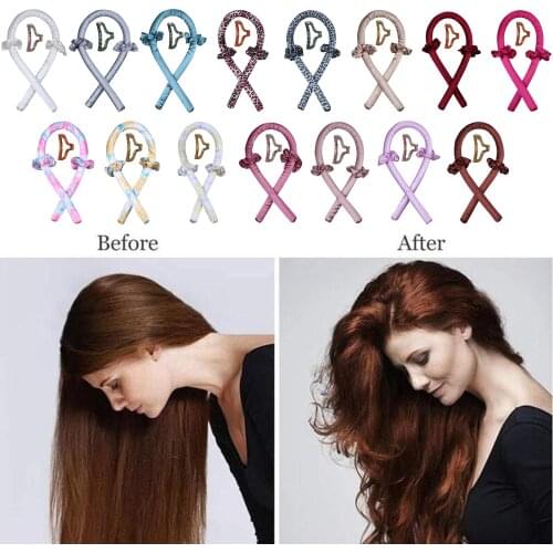 Heatless Curling Rod Headband Wave Ribbon Women Soft Headband Wave Formers Thin Natural Hair Roller for Medium Hair Robe Tie