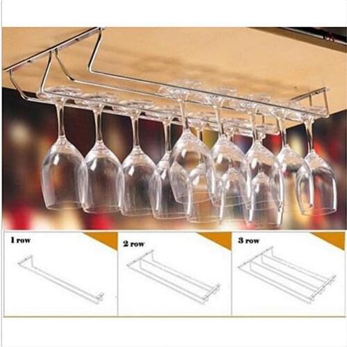 Wine Glass Holder Rack Whisky Useful Hanging Stand Shelf Goblet Stemware Storage Stainless Steel Barware Bar Kitchen Accessories