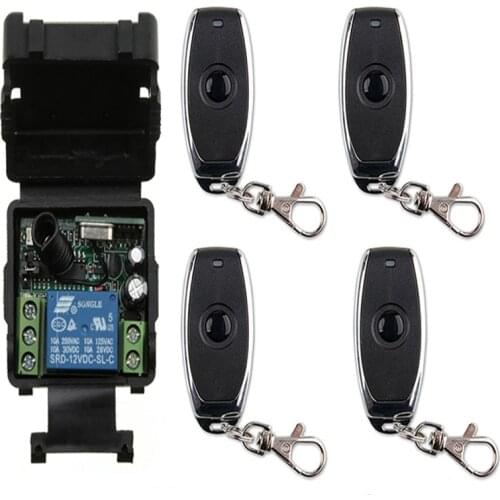 DC12V 24V 1CH 1 CH 10A Remote Control Light Switch Relay Output Radio Receiver Module +one-button metal Remote Garage Door/lamp