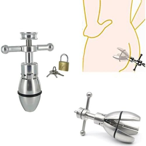 Adjustable Metal Anal Plug G Spot Dilator Chastity Device Butt Plug Erotic Sex Toys For Women/Men No Dildo Vibrator Sex Shop