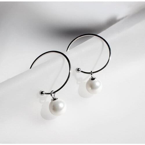 Drop Pearl Earrings For Women Hoop Creative Personality Big Circle Korean Fashion Design Hot Trendy Lady Gifts Jewelry BOYULIGE
