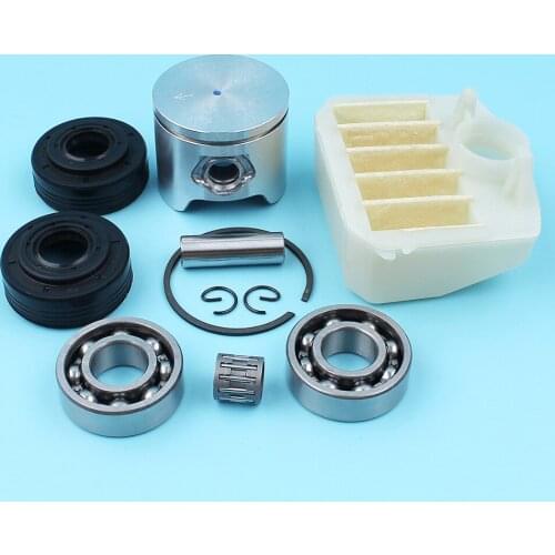 44mm Piston Ring Pin Oil Seal Crank Ball Bearing Air Filter For Husqvarna Chainsaw 350 351 345E 340 Jonsered CS 2150 Chain Saw