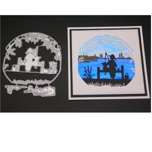 Scrapbook Metal Cutting Dies For Scrapbooking Stencils FISHING DOG DIY Paper Album Cards Making Embossing Die Cut Cuts Cutter