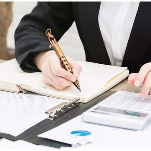 SMOOTHERPRO Solid Brass Bolt Action Pen Hexagonal Six Edge Hollow Out Grip for Pocket EDC Color Bronze