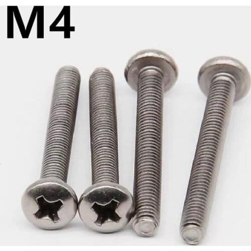 10PCS M4x8/10/12/15/20/25/30/35/40mm GB818 Phillips Round head Pure Titanium screws Pan head Mechanical Bolts