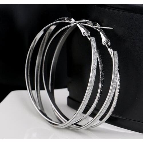 Earrings For Women Bohemia Style Multilayer Round Circle Big Earrings For Girl Women Cross Style Anniversary Party Brincos JE128