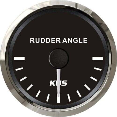 1pc Marine Rudder Angle Instrument White Rudder Angle Gauges 52mm for Boat with Rudder Angle Sensor Black