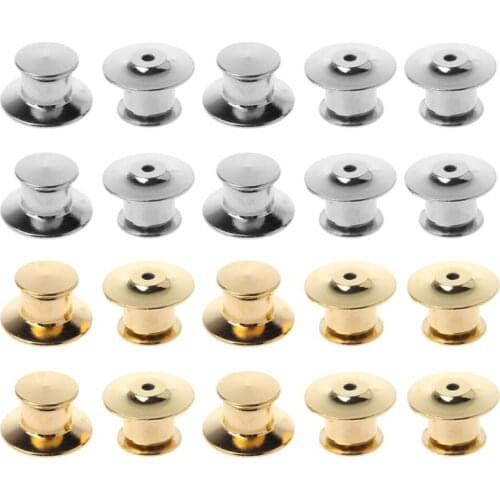 10Pcs Metal Pins Keepers Safety Anti-lost Back Locking Clasp Jewelry Replacement