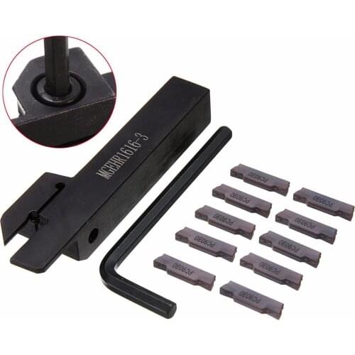 10Pcs MGMN300 Inserts Blades + CNC Lathe Turning Holder Boring Bar with Wrench For Lathe Turning Tool Machine Tools