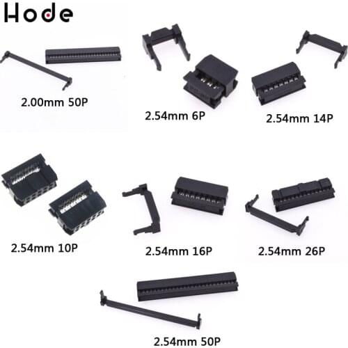 10set FC-6P FC-10P FC-14P FC-16P FC-26P FC-50P IDC Socket Dual Row Pitch 2.54mm 2.0mm IDC Connector cable socket