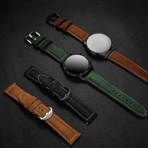 20/22mm Watch Band Genuine Leather bracelet For Huawei Watch GT 2 Pro Strap 2e Samsung Gear S3/Galaxy 46mm 42mm amazfit bip gts