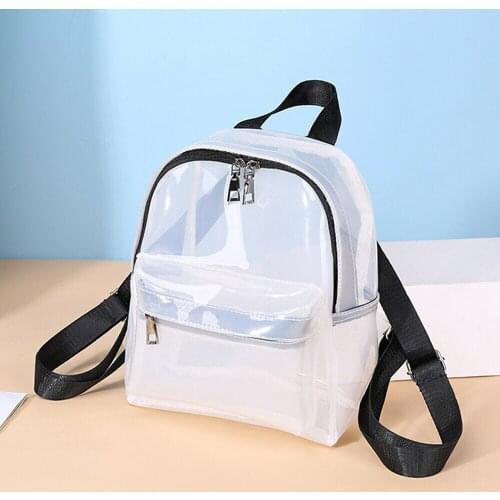2019 Fashion Clear Transparent PVC See Through Backpacks Preppy Style Ladies Girls Mini Backpack Cute School Book Shoulders Bag