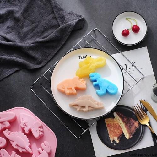 3D Dinosaur Silicone Soap Mold Cake Chocolate Candy Fondant Candle Soap Moulds Jelly Clay Wedding Decoration DIY Baking
