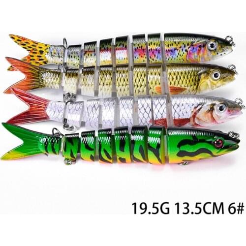 4PCS 13.5cm19.5g Sinking Wobblers Fishing Lures Jointed Crankbait Swimbait 8 Segment Hard Artificial Bait For Fishing TackleLure