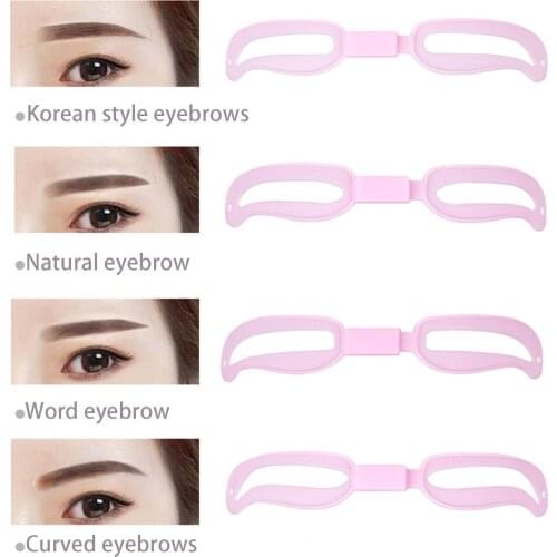 4Styles Fashion Eyebrow Shaper Kit Portable Eyebrow Stencil Grooming Makeup Tools Reusable Cosmetics Beauty Accessories